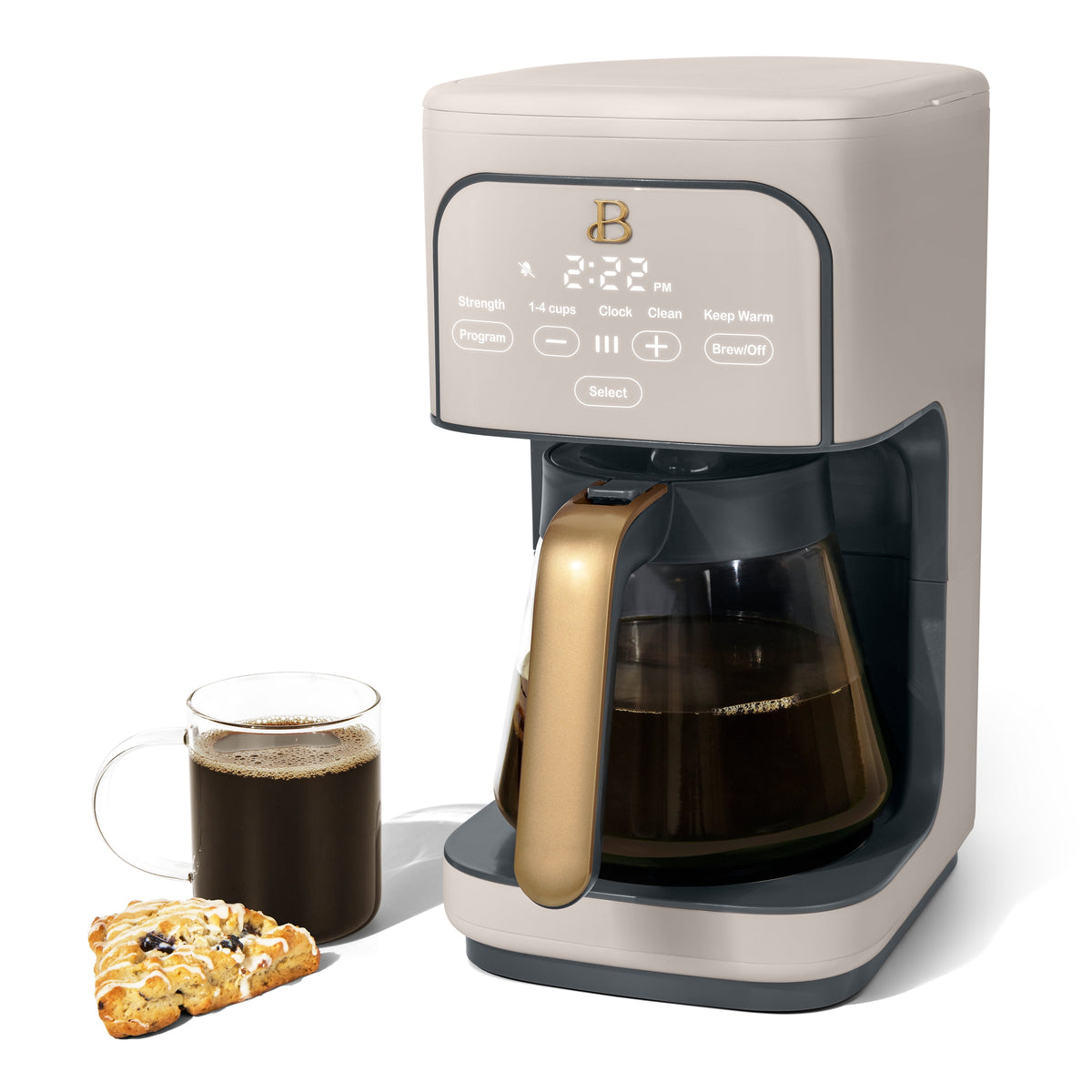 Beautiful 12 cup Programmable Coffee Maker, Thyme Green by Drew Barrymore