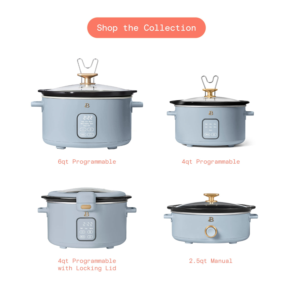 Beautiful 2.5 Qt Dip and Serve Manual Slow Cooker, Chocolate by Drew Barrymore