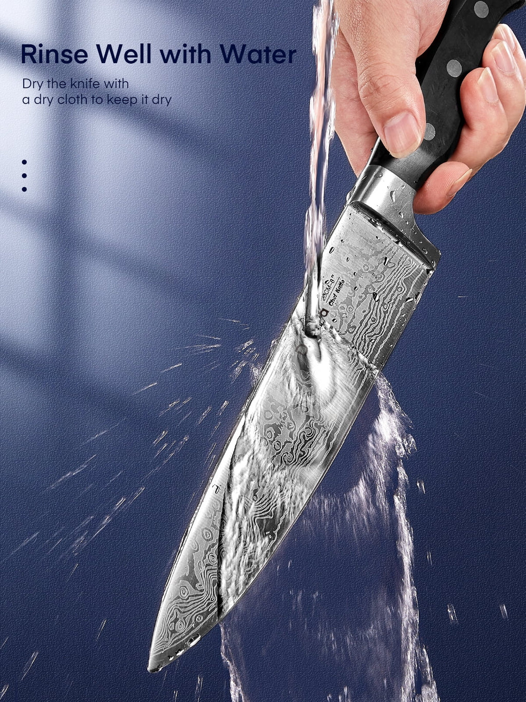 D.Perlla Knife Set, 14 Pcs Kitchen Knives Set with Built-in Sharpener, German Stainless Steel Knife Sets with Block