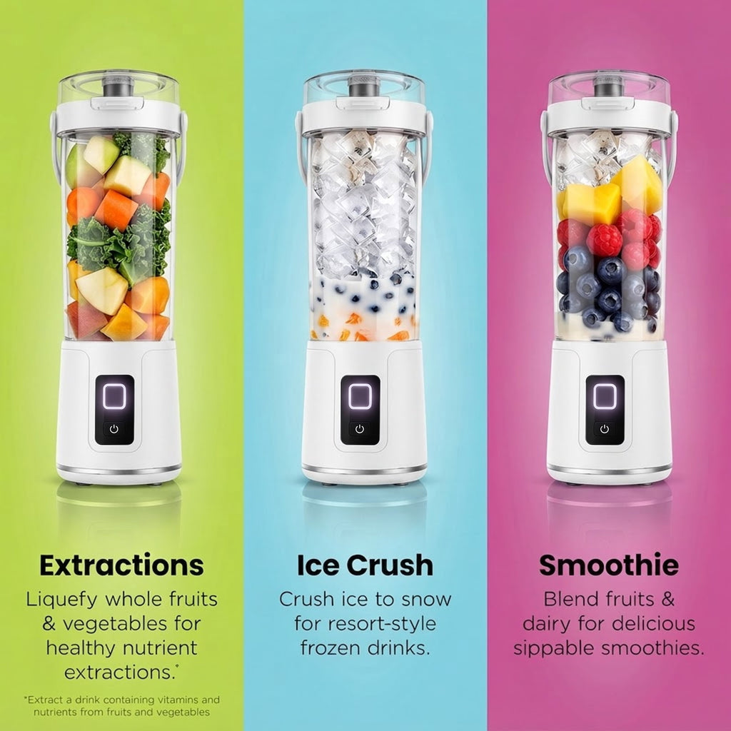 NUBILY Blast Portable Blender, Cordless, 20oz. Vessel, Personal Blender-for Shakes & Smoothies, BPA Free, Leakproof-Lid & Sip Spout, USB-C Rechargeable, Dishwasher Safe Parts, Grey