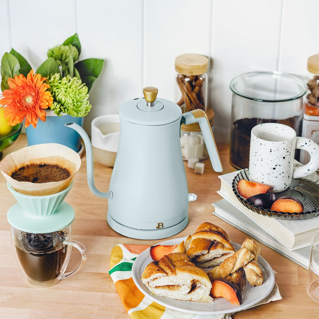 Beautiful 1-Liter Electric Gooseneck Kettle 1200 W, Chocolate by Drew Barrymore