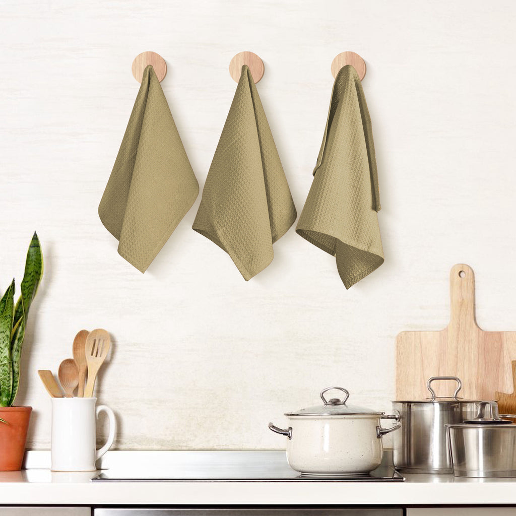 Twiny Threads Waffle Kitchen Towel 16"x26" Set of 4 - Brown