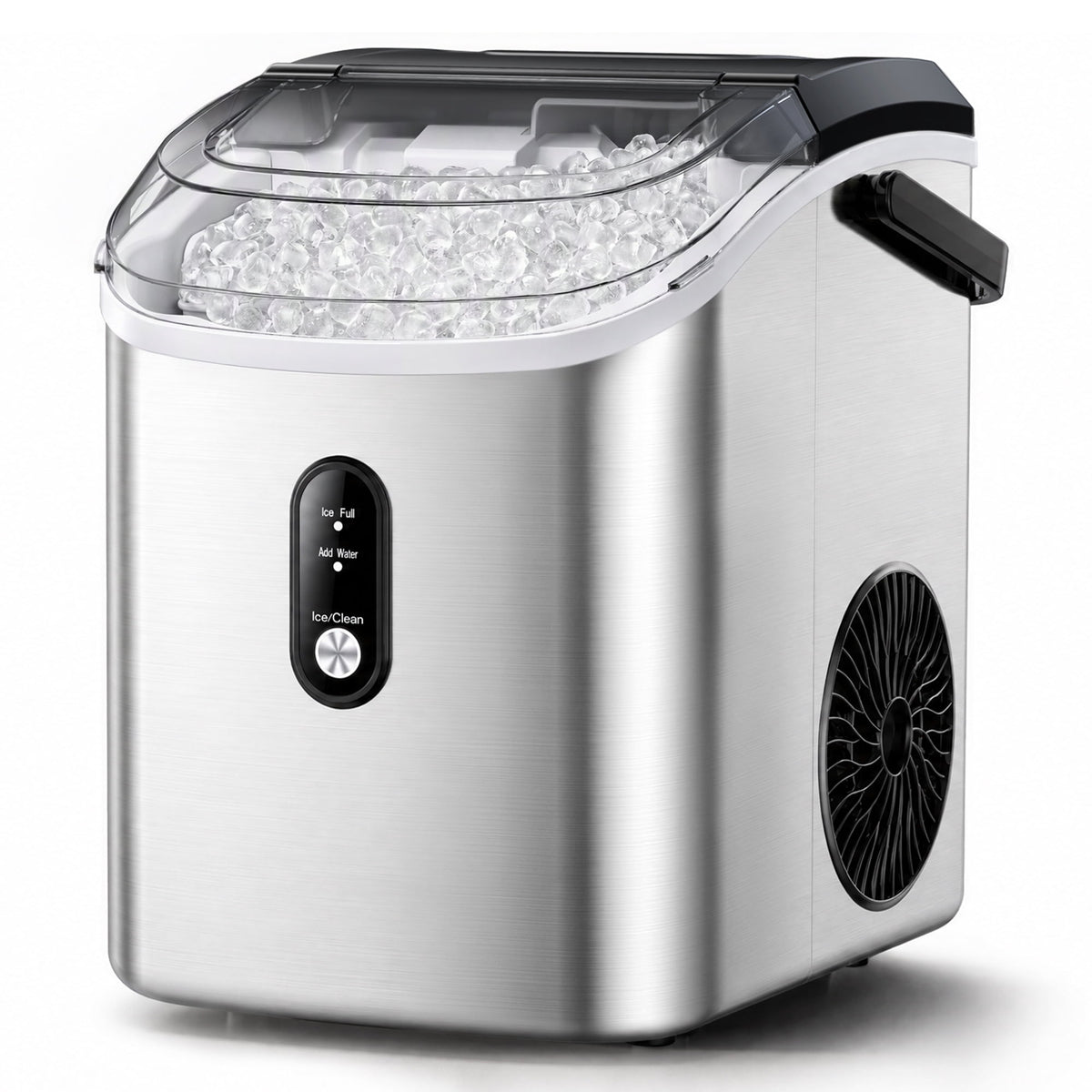 Simzlife 35lbs/24H Nugget Ice Maker Countertop,Portable Pebble Crushed Soft Chewable Ice Maker Machine with Self-Cleaning, Black