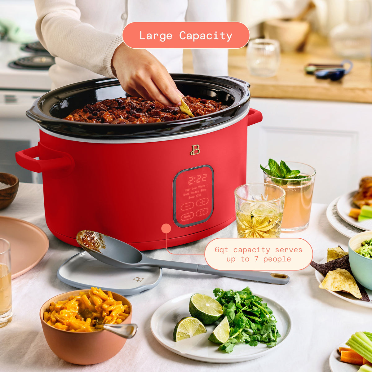 Beautiful 6 Qt Programmable Slow Cooker, Thyme Green by Drew Barrymore