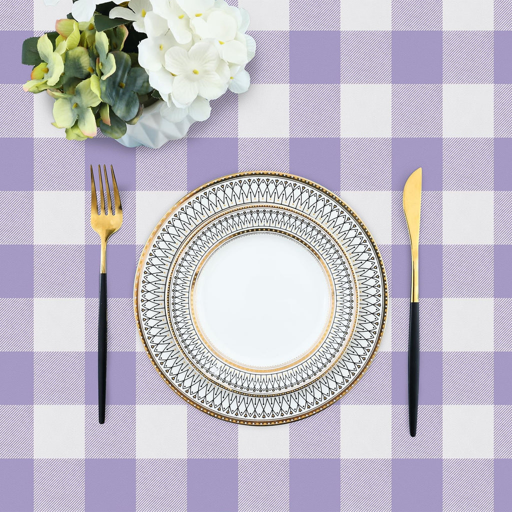 decorUhome Rectangle Tablecloth, Waterproof Vinyl Flannel Backed Table Cloth, Buffalo Wipeable Plastic Table Cover for Kitchen and Outdoor, Black and White, 60" x 84"