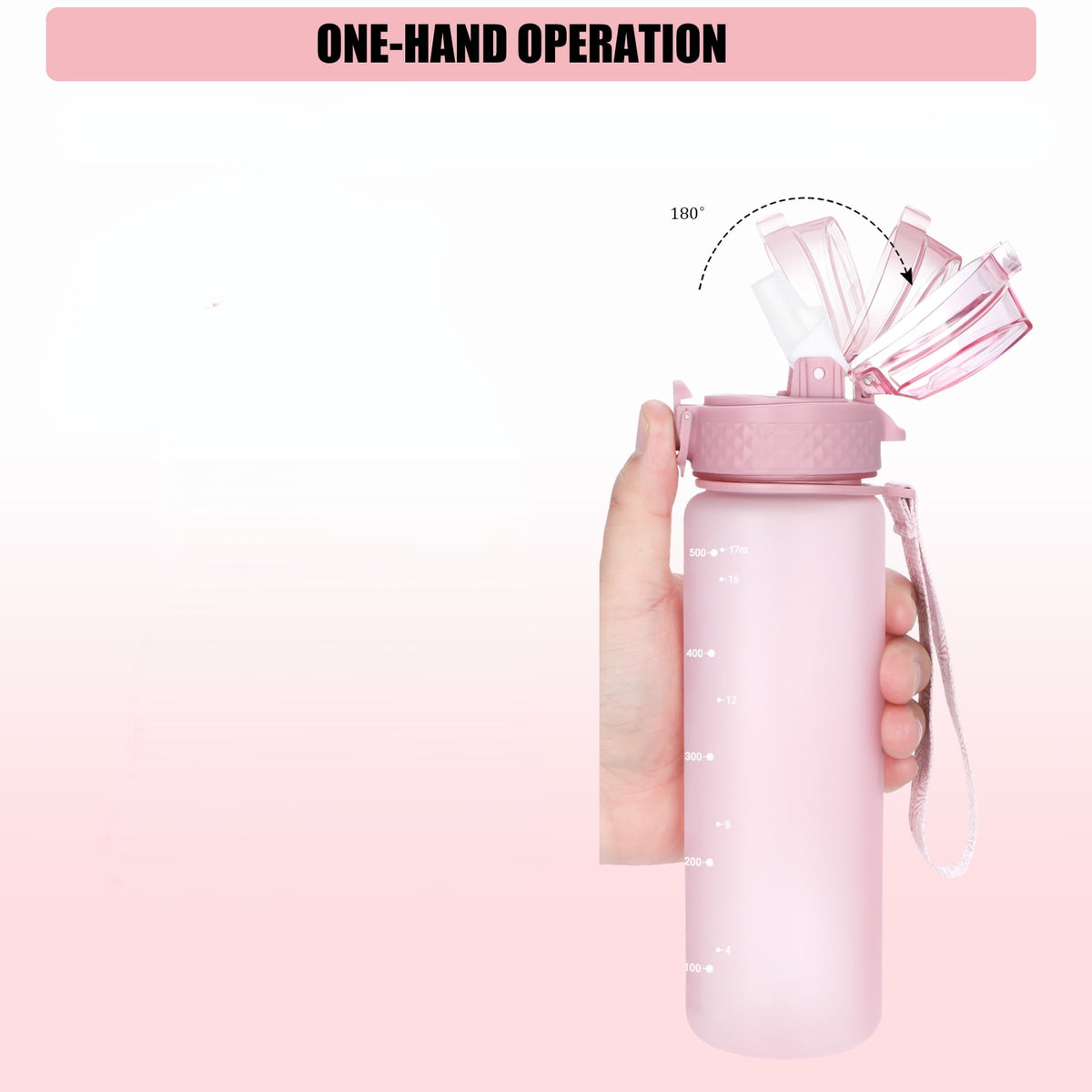 Oldley Transparent Tritan Kids Bottle – 17oz Straw Water Bottle with One-Hand Open Button, Lockable Leak-Proof Lid, Ideal for Daily Hydration