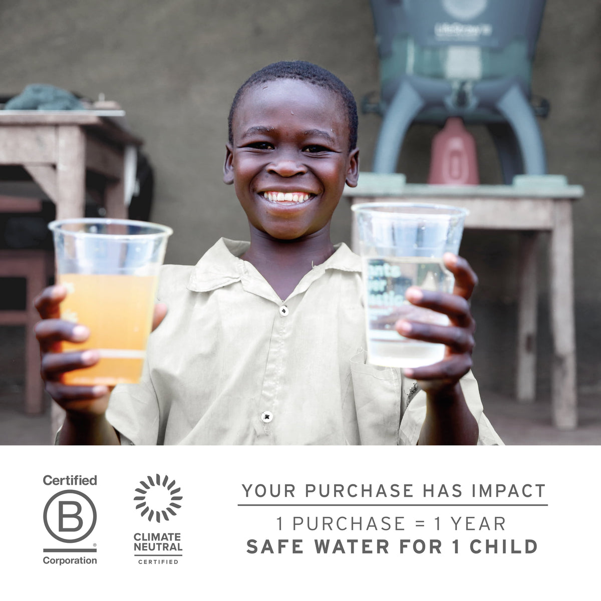 LifeStraw Go Series Stainless Steel Water Filter Bottle; 24oz; Polar White