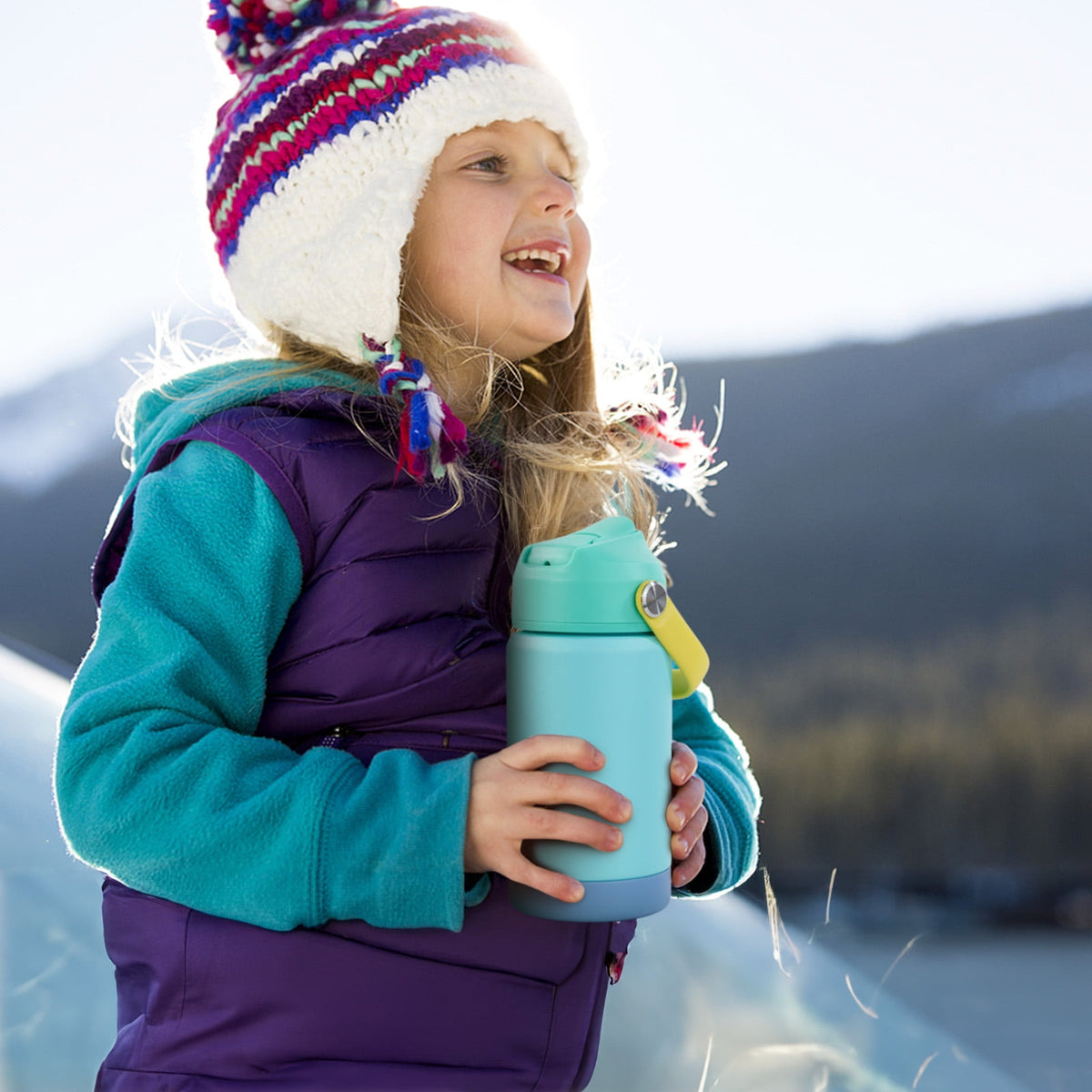 Hawsaiy 12oz Kids Insulated Water Bottle with Straw Lid, Leak-Proof Stainless Steel BPA-Free Thermos for School Boys and Girls