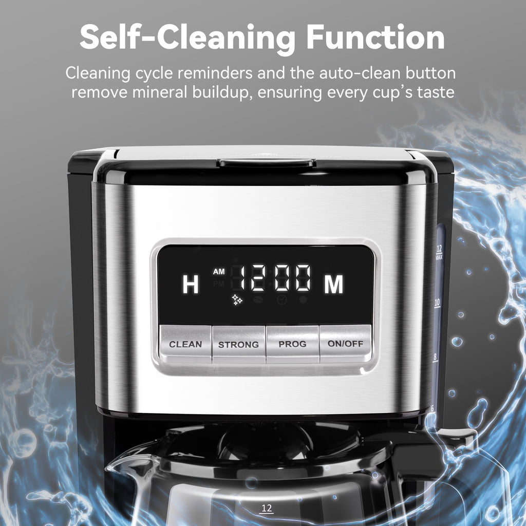 Gevi 14-Cup Programmable Drip Coffee Maker, Stainless Steel Smart Coffee Pot with Touch Control & Automatic Clean, Summer Edition