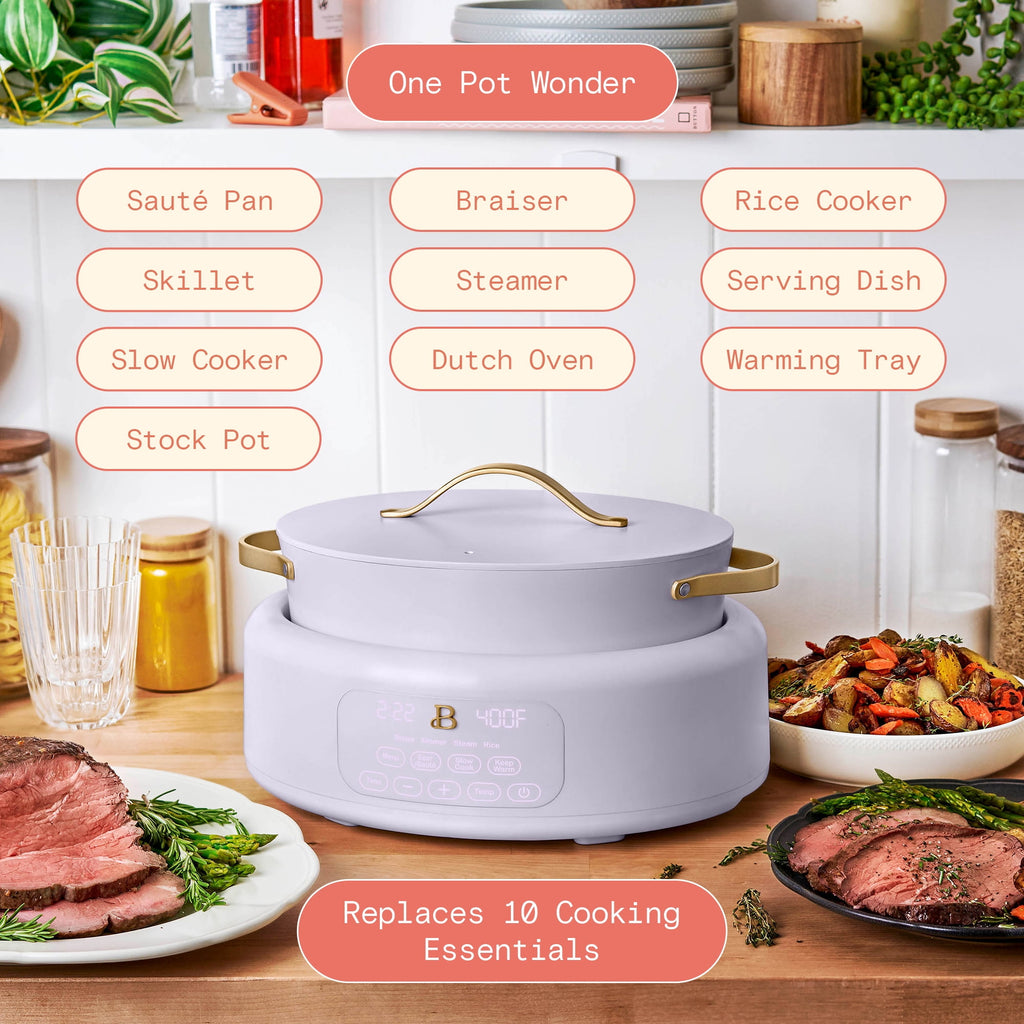 Beautiful 10 in 1, 6 Qt Electric Multi-Cooker, Thyme Green by Drew Barrymore