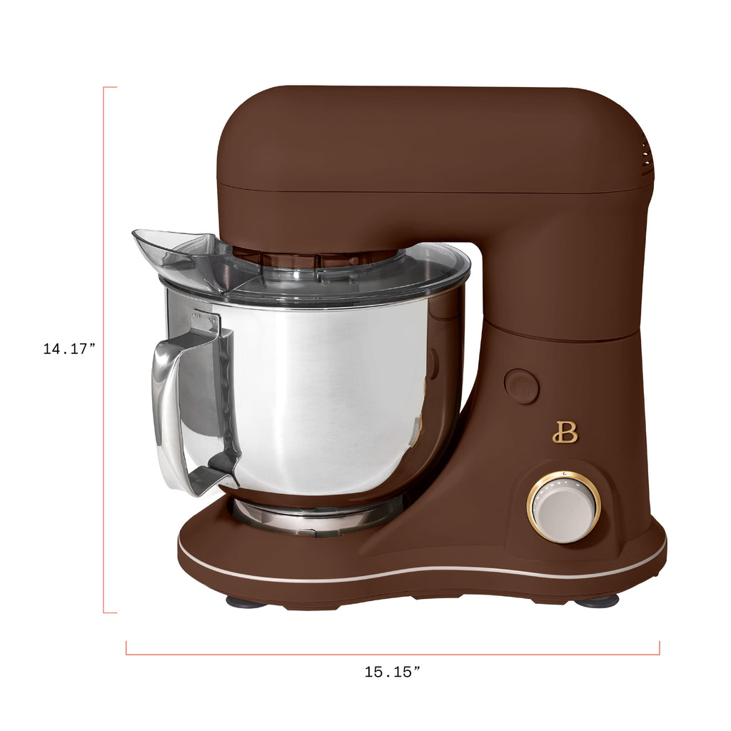 Beautiful 5.3 Qt Stand Mixer, Lightweight & Powerful with Tilt-Head, Chocolate by Drew Barrymore