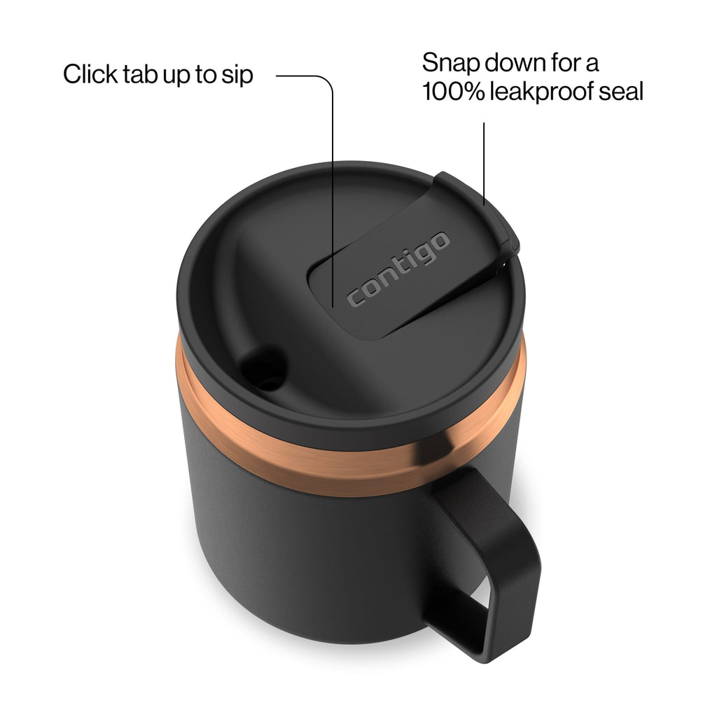Contigo 14oz SnapSeal Insulated Stainless Steel Coffee Tumbler, Oatmilk Cream/Champagne