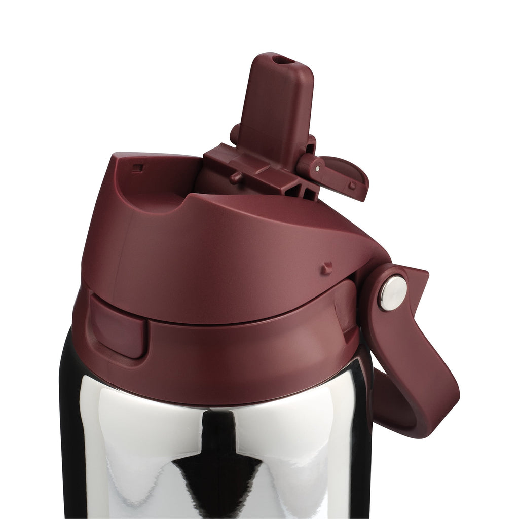 Mary Lawless Lee x TAL 32oz Stainless Steel 2-in-1 Straw and Chug Water Bottle with Push Lid and Strap, Stripes