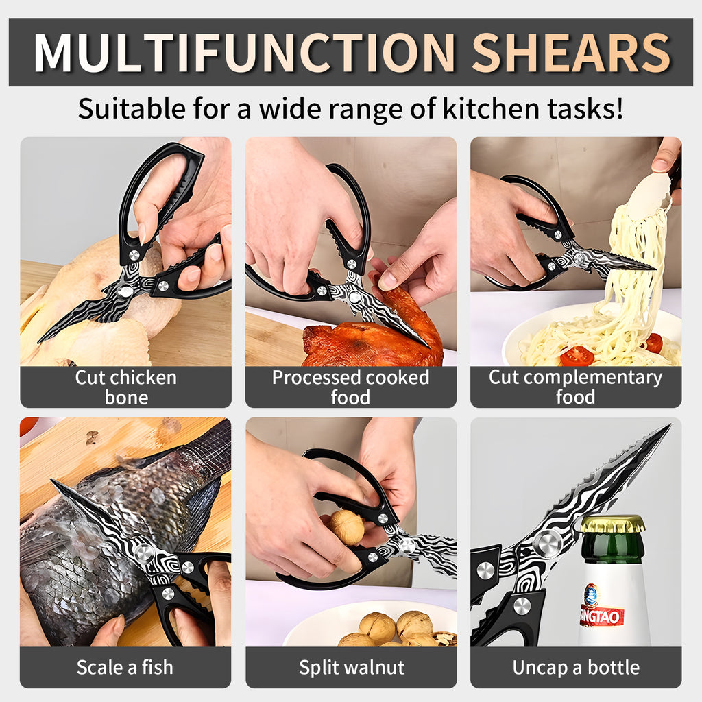 Plys Kitchen Shears Heavy Duty All-Purpose Stainless Steel Dishwasher Safe