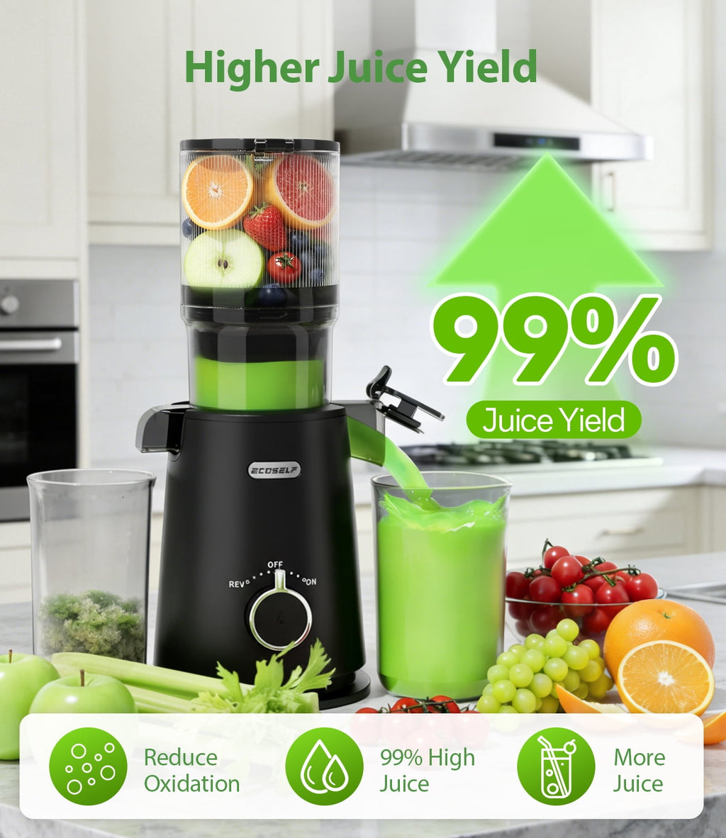 Juicer Machine with 4.35" Wide Mouth, Aeitto Cold Press Juicer Machine for Fruits and Vegetables, Slow Masticating Juicer Whole Fruit Juice Maker, High Juice Yield, Easy to Clean with Brush, Coal