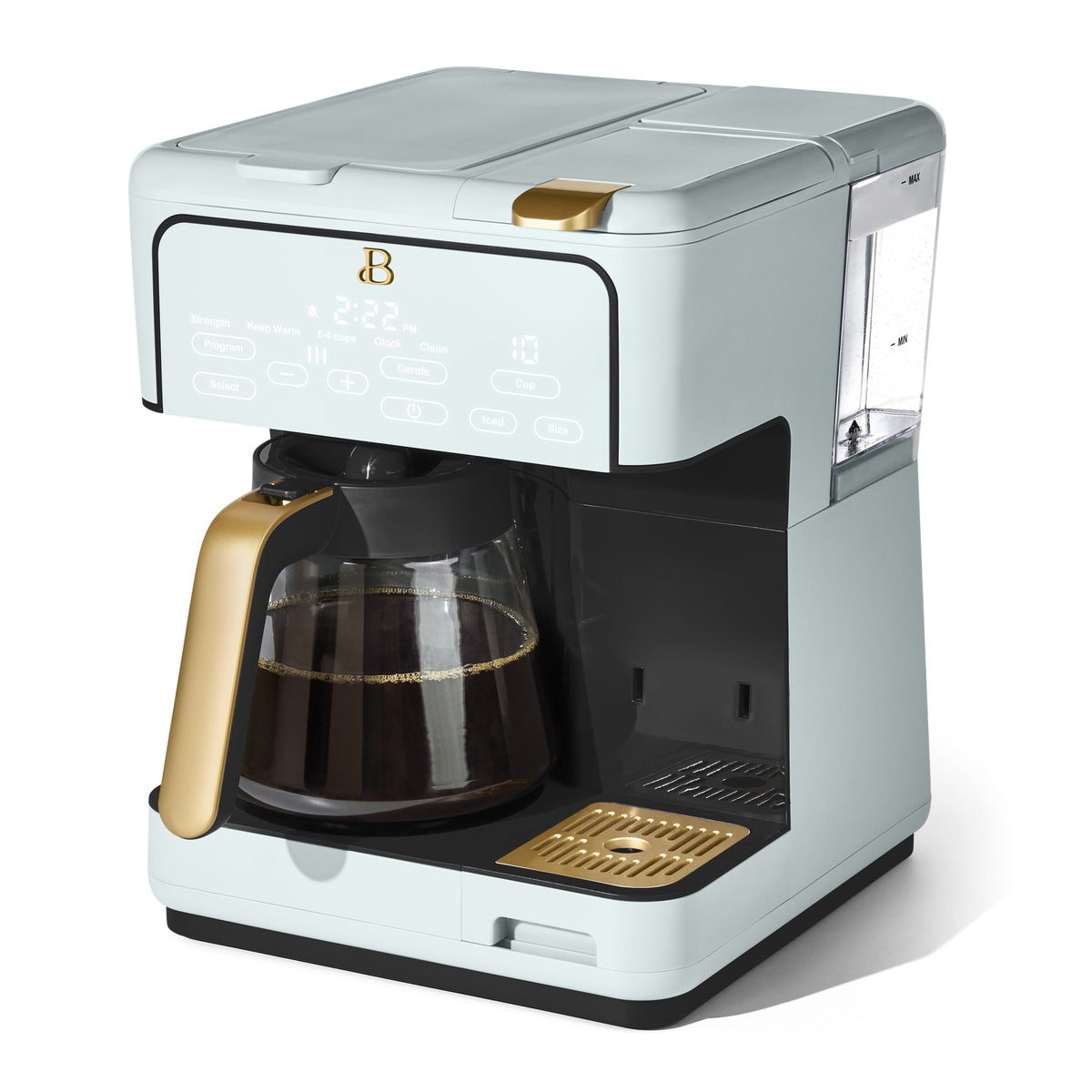Beautiful by Drew Barrymore Multi-Brew 12-Cup Programmable Drip & Single-Serve Coffee Maker, White Icing