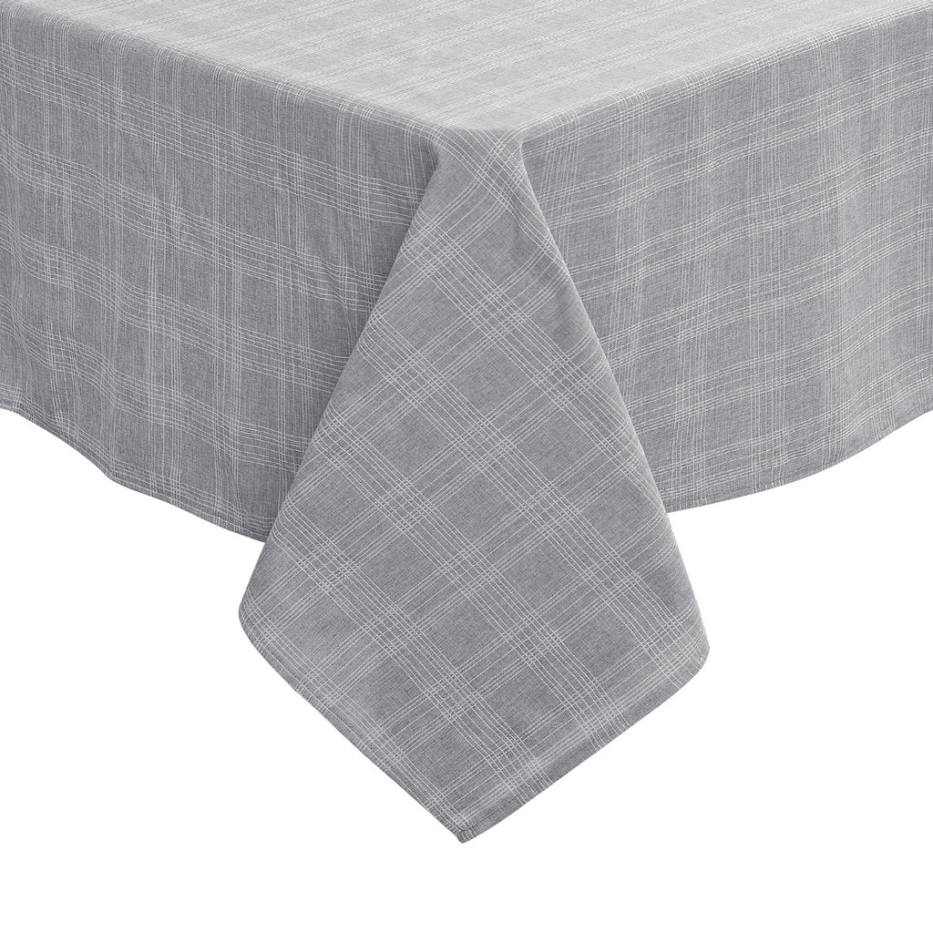 Deconovo Square Tablecloth with Waterproof Finish, Easy-Clean Polyester Table Cover, 54 x 54 Inch, Dark Gray