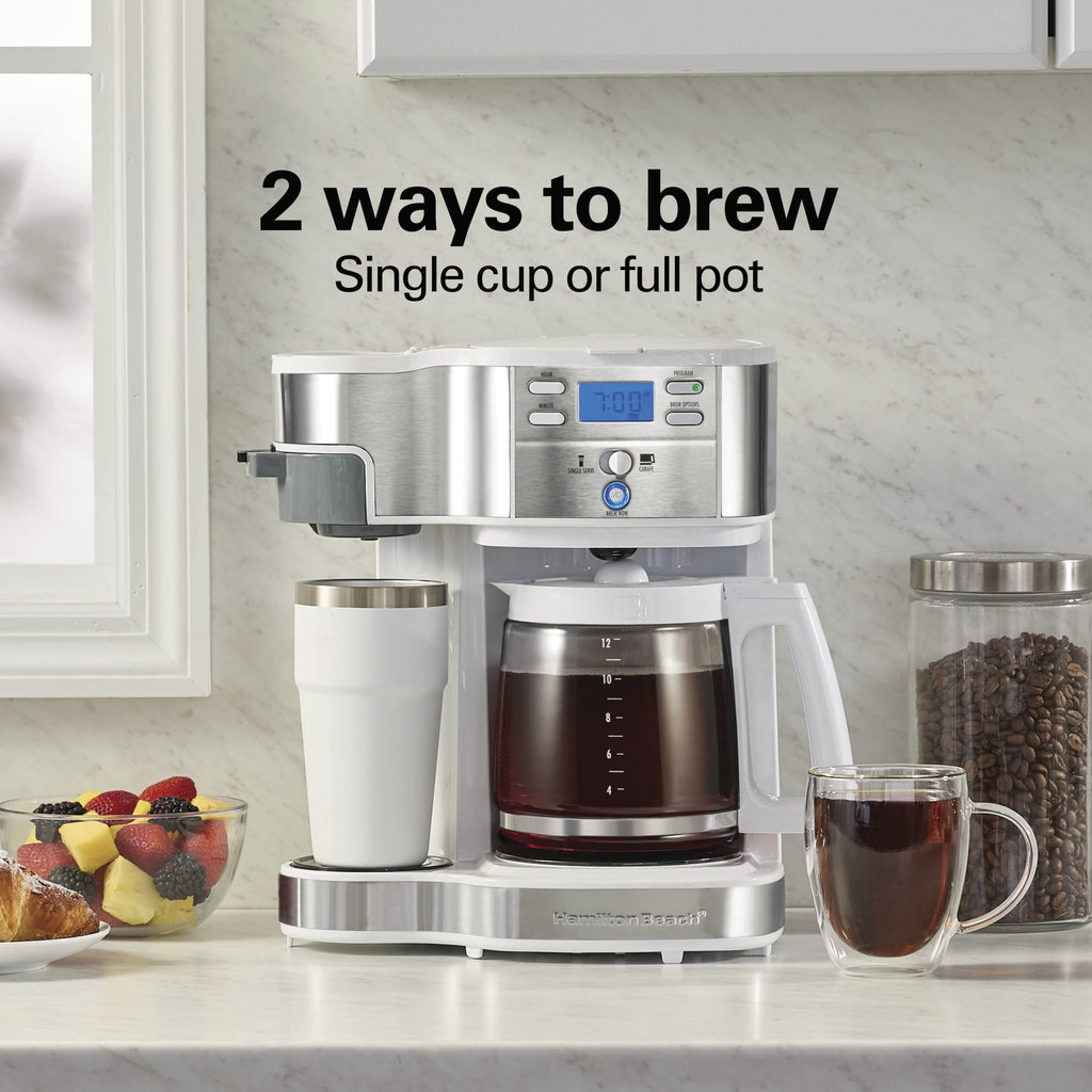 Hamilton Beach 2-Way Programmable Coffee Maker, Single Serve Coffee Maker & 12-Cup Coffee Pot, Black