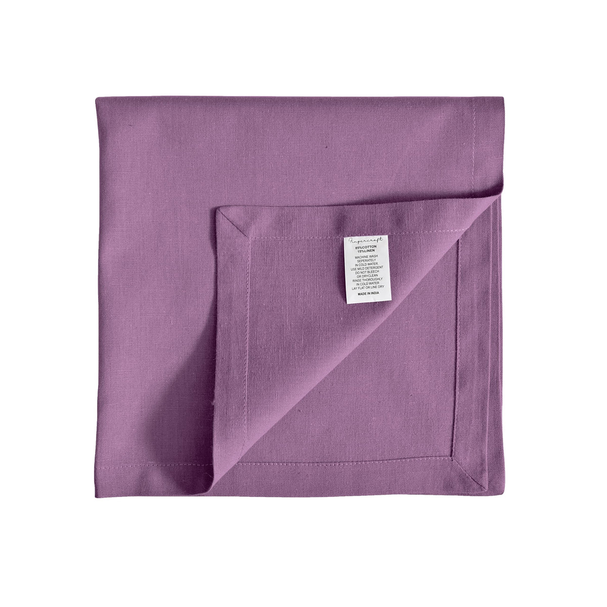 Fingercraft Cloth Napkin, Solid Color Cotton Linen Blend Table Napkins, Soft and Absorbent Fabric, Set of 12, Blush Pink