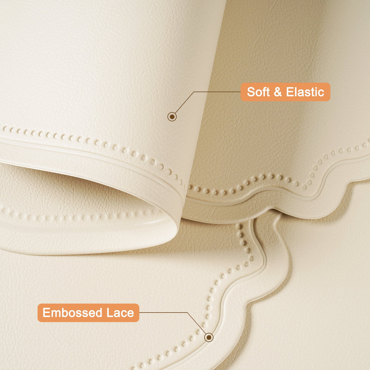 VCVCOO Placemats Set of 4 Beige Leather Place Mats Waterproof Wipeable Heat Resistant Sturdy Rectangle Kitchen Dining Table Mats for Indoor Outdoor Reversible Easy to Clean Place Mats