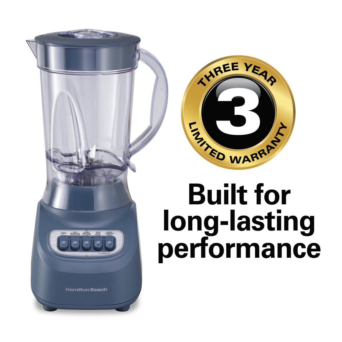 Hamilton Beach Smoothie Blender, 48 oz BPA-Free Jar 650 W 12-Function Countertop Blender for Kitchen, Black