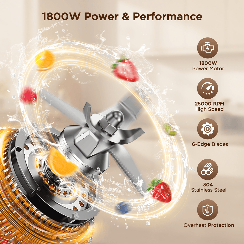 Teendow Blenders for Kitchen, 8 Presets Countertop Smoothie Professional Blender
