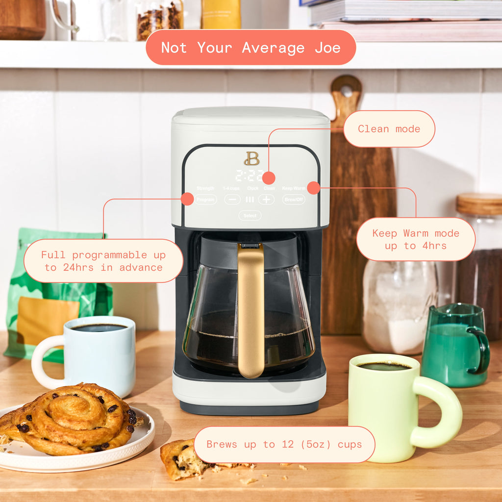 Beautiful 12 cup Programmable Coffee Maker, Thyme Green by Drew Barrymore