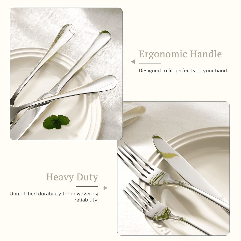 Astercook 25-Pieces Silverware Set with Steak Knives, Tableware Set for 4 - Great Food-Grade Stainless Steel Flatware Set, Mirror-Polished Dining Utensil Set Perfect for Home & Restaurant