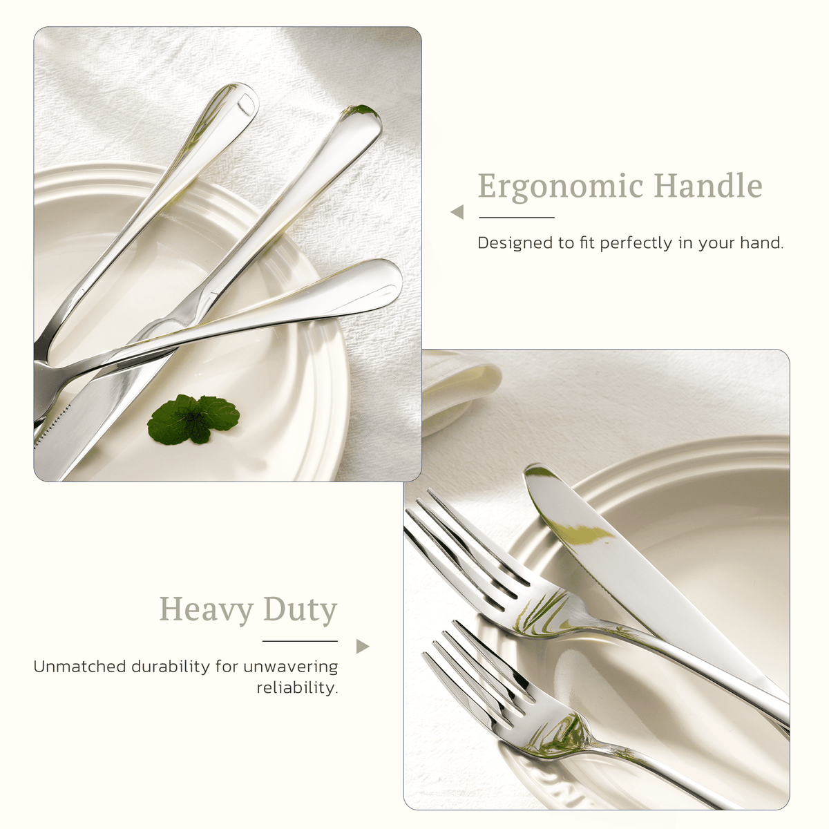 Astercook 25-Pieces Silverware Set with Steak Knives, Tableware Set for 4 - Great Food-Grade Stainless Steel Flatware Set, Mirror-Polished Dining Utensil Set Perfect for Home & Restaurant