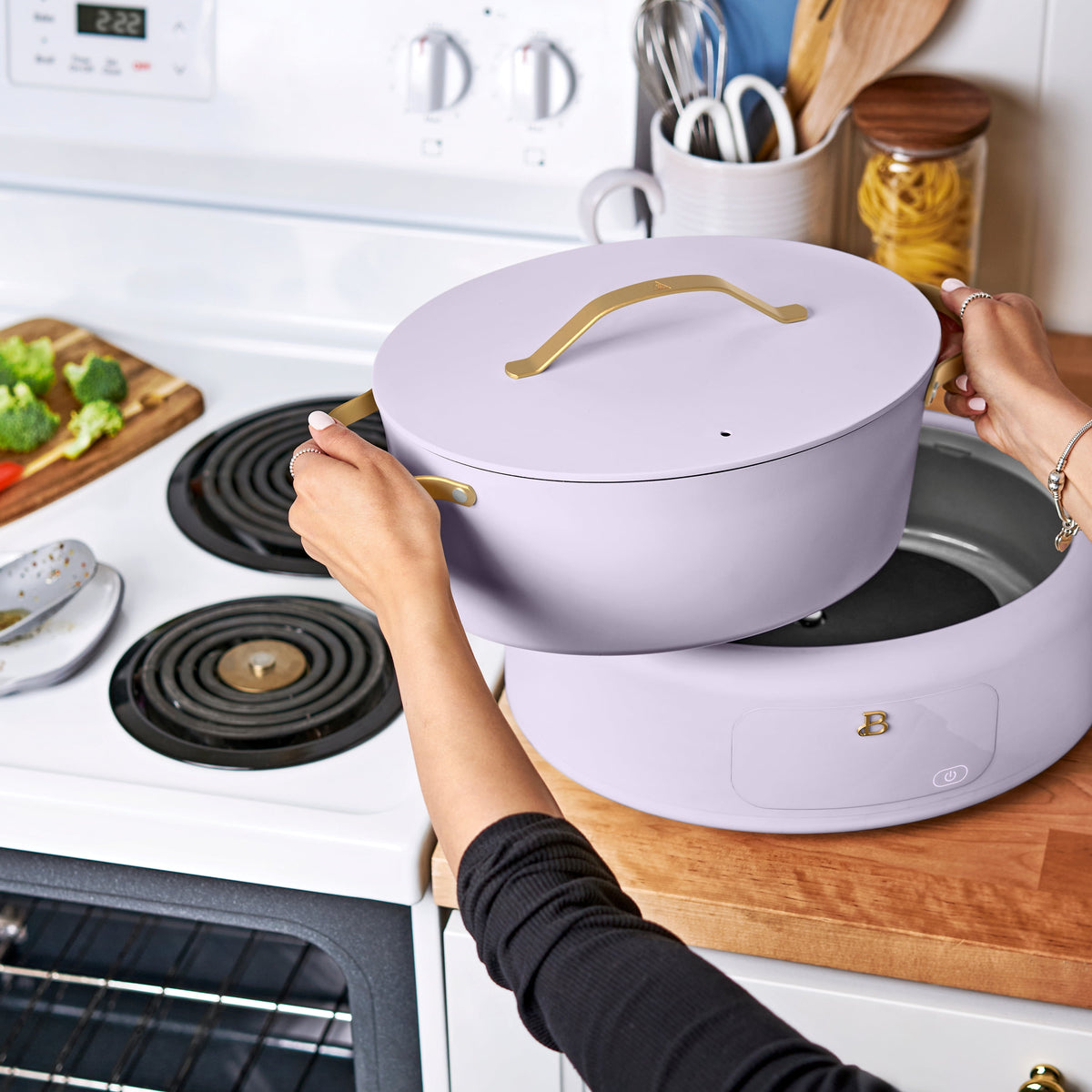 Beautiful 10 in 1, 6 Qt Electric Multi-Cooker, Thyme Green by Drew Barrymore