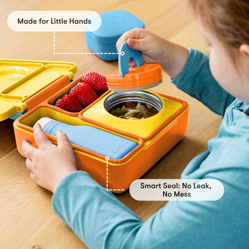 OmieBox Bento Box for Kids - Insulated Bento Lunch Box with Leak Proof Thermos Food Jar - Blue Sky by OmieLife