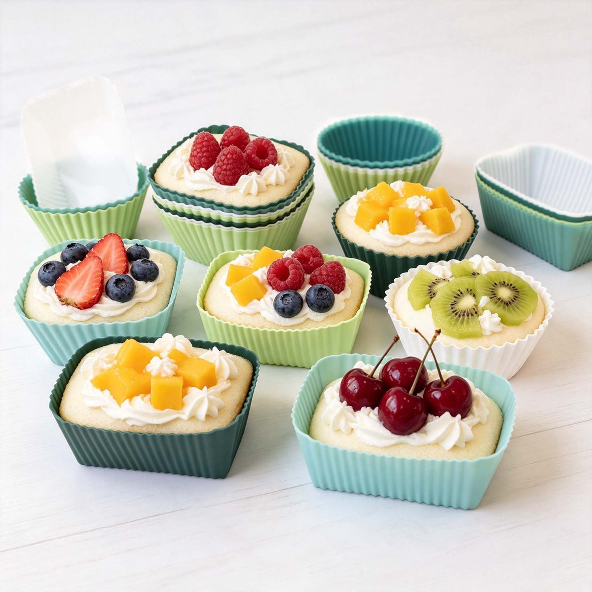 24PCS Silicone Baking Cups Muffin Liners Cupcake Holders Reusable Non-Stick for Oven Microwave Dishwasher
