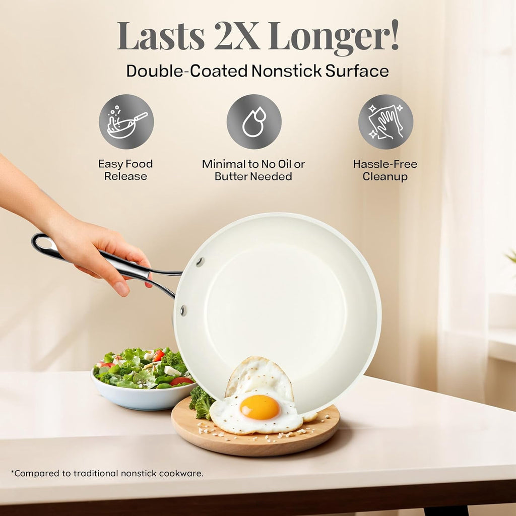 Gotham Steel 14 Inch Non Stick Frying Pans with Lid, Large Frying Pans Nonstick with Lid, Non Toxic Ceramic Pan Skillet, Nonstick Frying Pan, Induction Pan, Oven/Dishwasher Safe – Copper Hammered