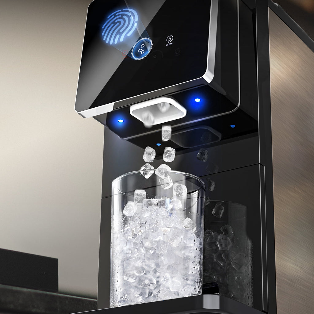 Goosiay Countertop Nugget Ice Makers Dispenser, 33lbs/Day Portable Pebble Crushed Ice Machine, Touch-Free Ice, Self-Cleaning for Home Kitchen Office