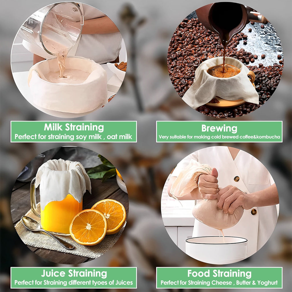 Jetcloudlive 12Pcs Cheese Cloths Natural Unbleached Cotton Cheesecloth 20 inch Square Cheese Cloths Reusable Organic Cheesecloth Cotton Cloth Strainer for Coffee Brewing Juicing Straining Making