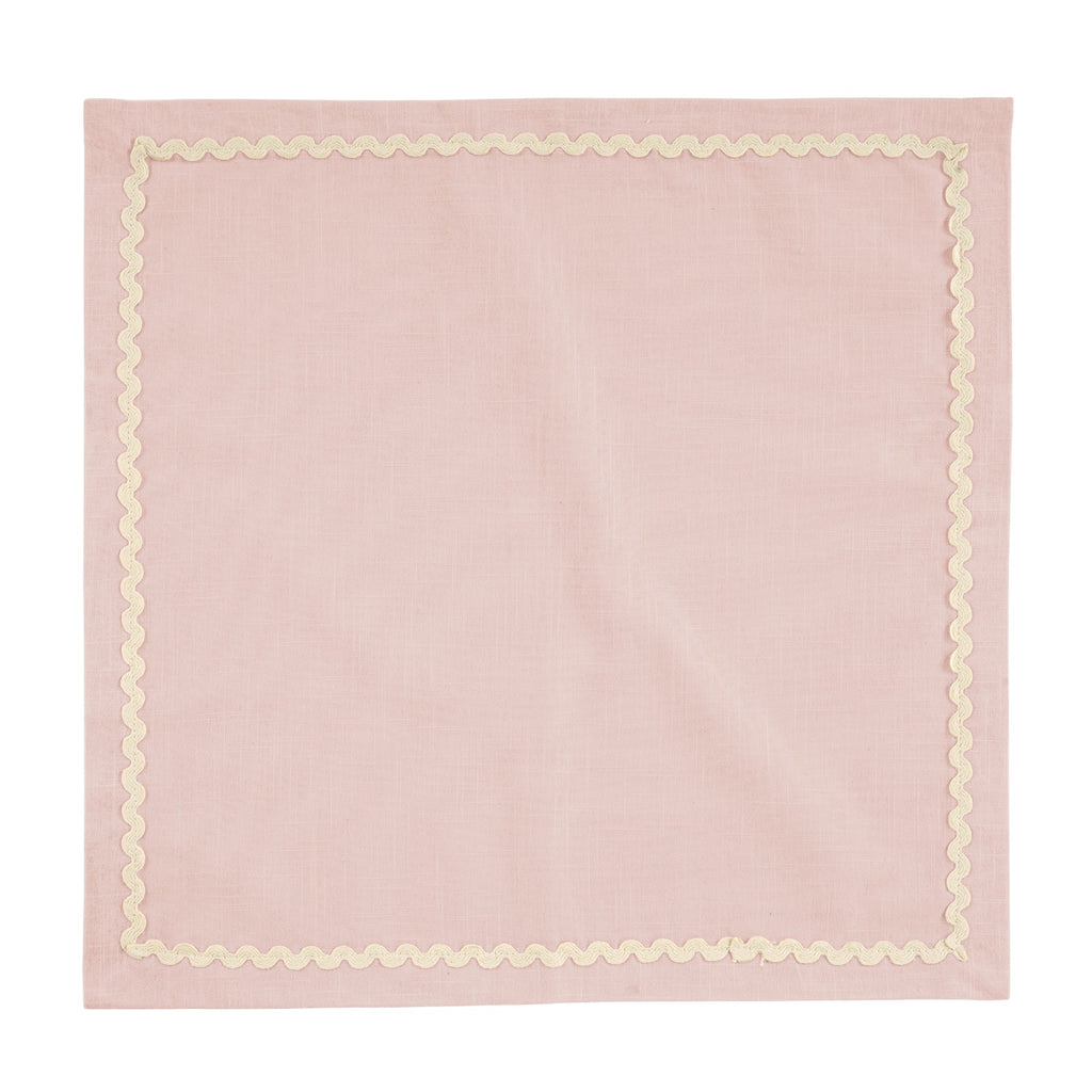 Fingercraft Cloth Napkin, Soft Quality Cotton Linen Blend Fabric, Dinner Napkins with Premium White Lace, 6 Pack, 20”x20” Aqua