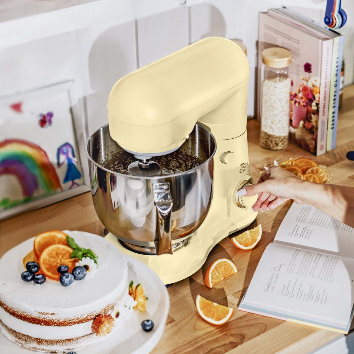Beautiful 5.3 Qt Stand Mixer, Lightweight & Powerful with Tilt-Head, Chocolate by Drew Barrymore