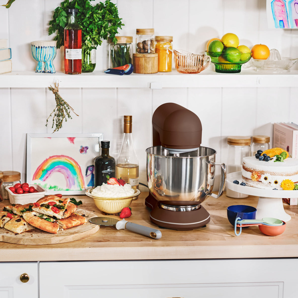 Beautiful 5.3 Qt Stand Mixer, Lightweight & Powerful with Tilt-Head, Chocolate by Drew Barrymore