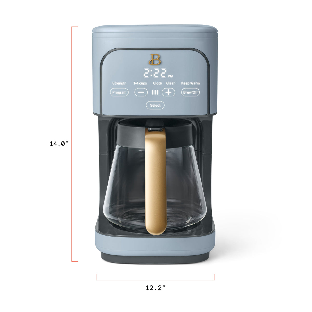 Beautiful 12 cup Programmable Coffee Maker, Thyme Green by Drew Barrymore