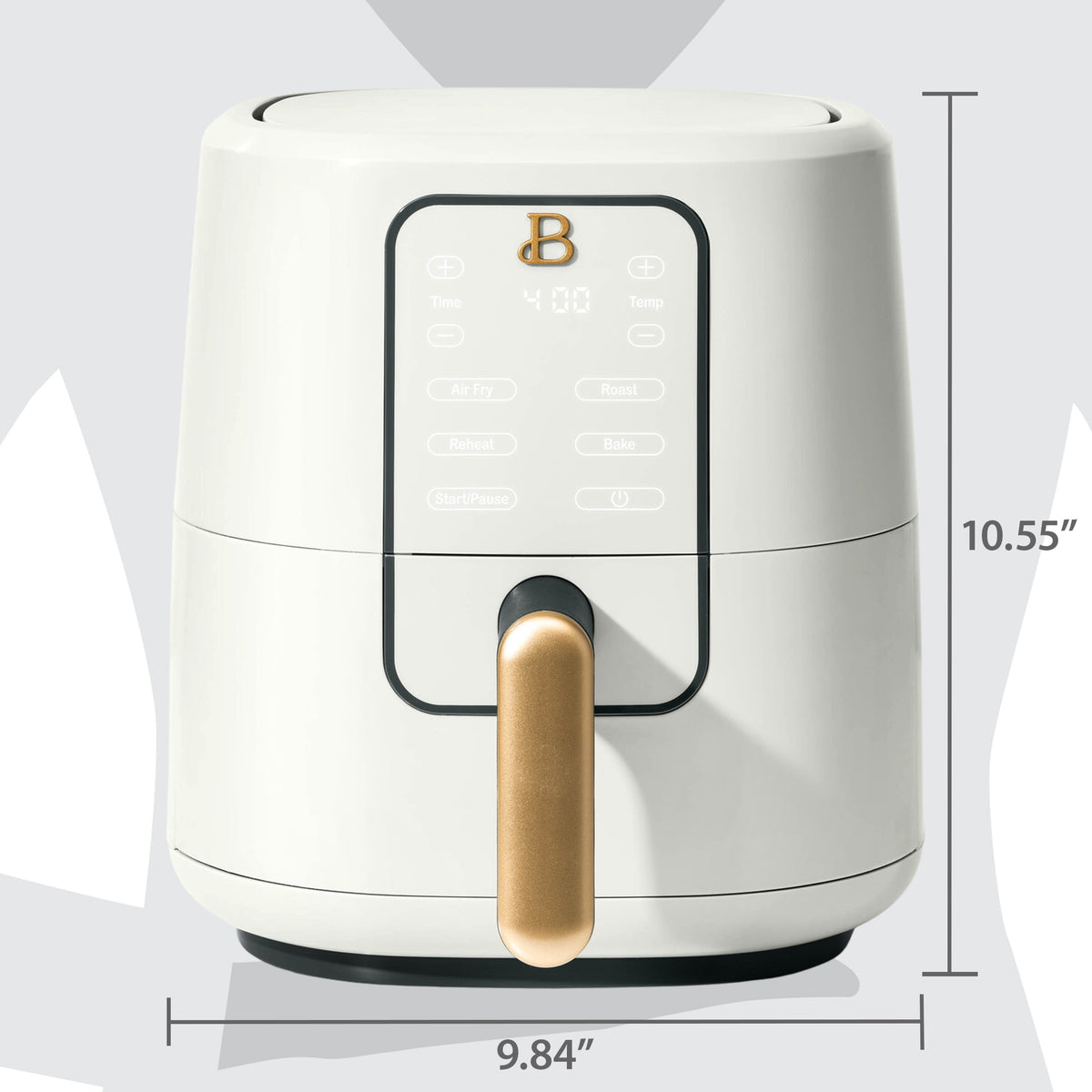 Beautiful 3 Qt Air Fryer with TurboCrisp Technology, EverGood Non-Toxic Ceramic Nonstick Coating, Chocolate by Drew Barrymore