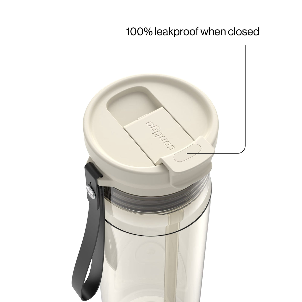 Contigo 28oz DualSip Plastic Water Bottle with Built-In Straw and Drink Opening, Licorice Black/Clear