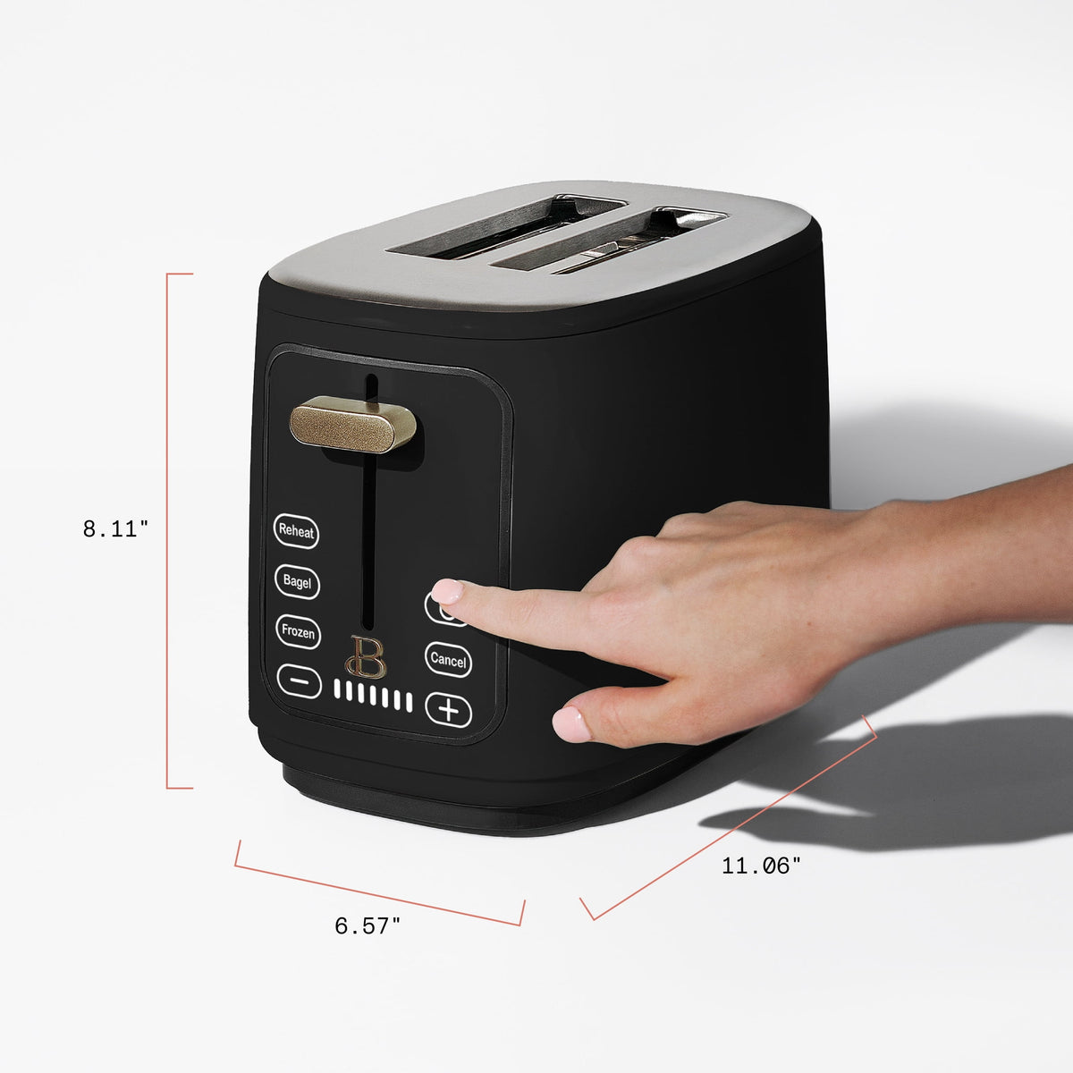 Beautiful 2 Slice Toaster with Touch-Activated Display, Thyme Green by Drew Barrymore