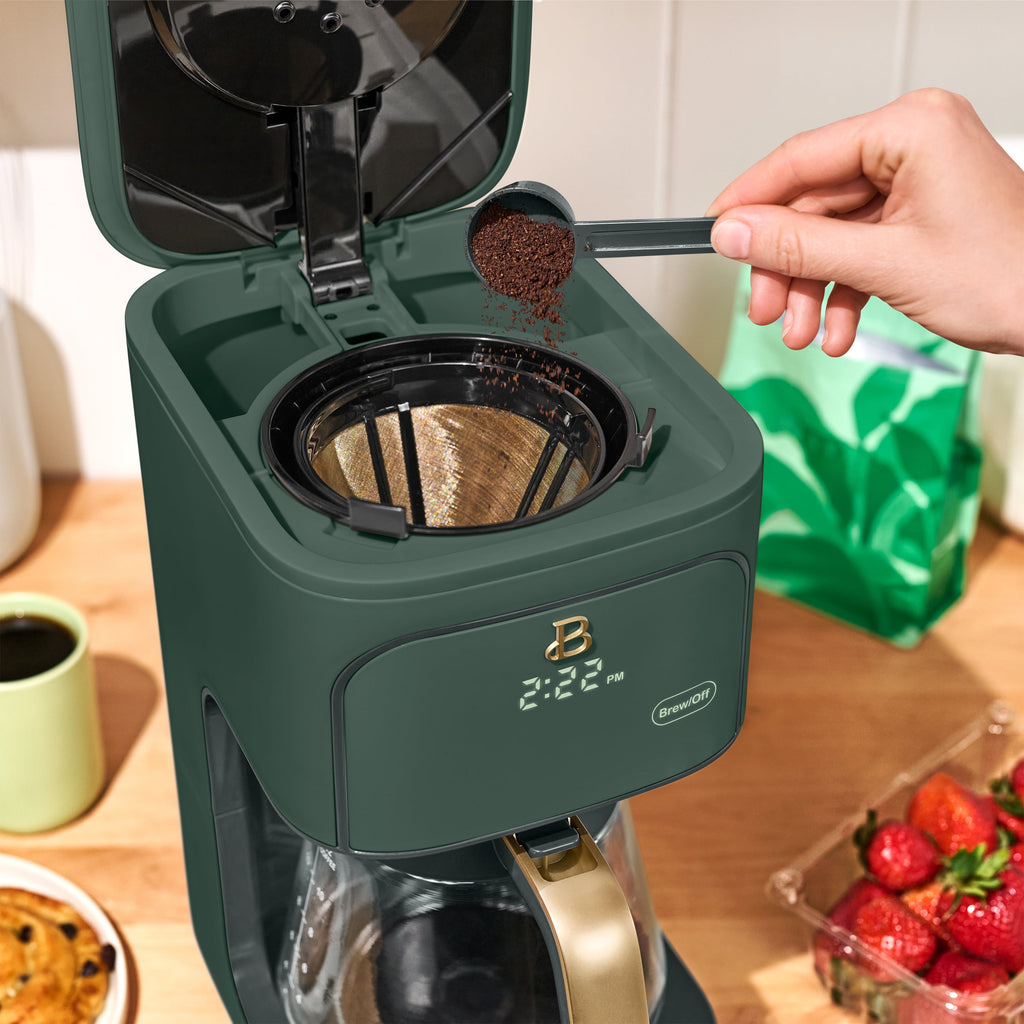 Beautiful 12 cup Programmable Coffee Maker, Thyme Green by Drew Barrymore