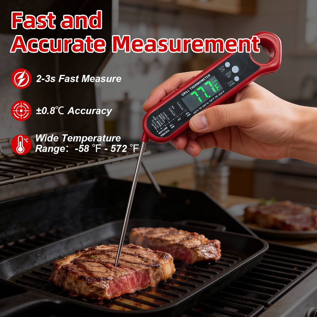AGCAN Digital Meat Thermometer Instant Read Food Thermometers for BBQ Grilling Cooking
