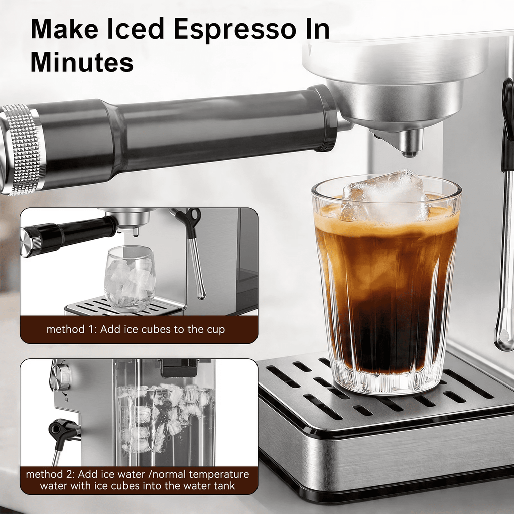 LINKChef 20 Bar Espresso Machine with Cold Brew , Professional Coffee Maker for Latte & Cappuccino, Stainless Steel