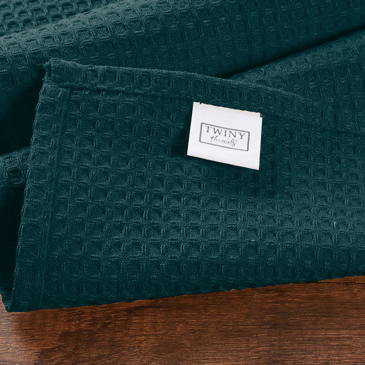 Twiny Threads Waffle Kitchen Towel 16"x26" Set of 4 - Brown