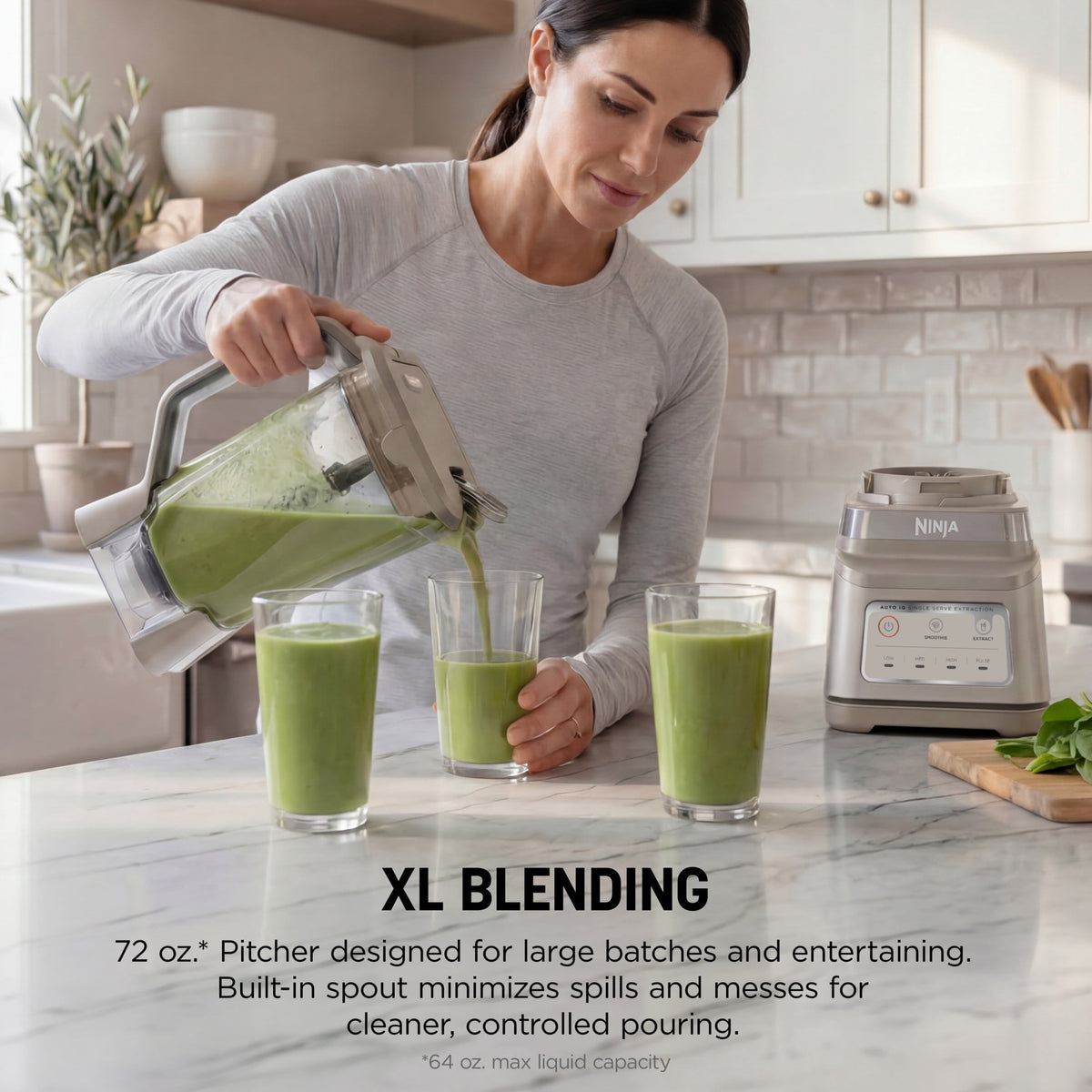Ninja Professional Plus DUO 72-Oz Blender, Smoothies, Ice Crush, 2 Auto-iQ Preset Programs, 4 Speeds, 1400PW, BN750WH White