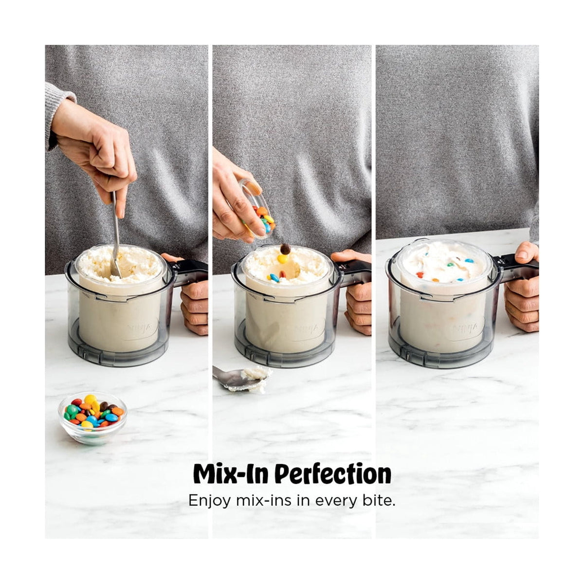 Ninja CREAMi Ice Cream Maker, for Mix-ins, Milkshakes, Sorbet, 5 One-Touch Programs, (2) 16 Oz Pint Containers & Lids, NC300WH White