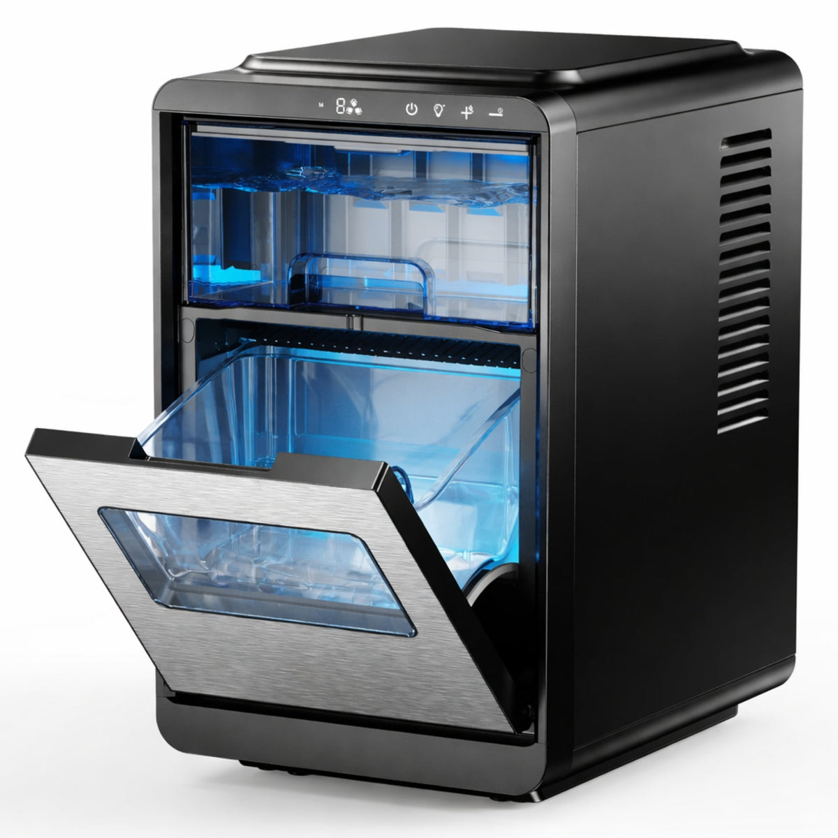 EUHOMY Countertop Nugget Ice Maker, 35lbs/24H Chewable Ice Machine, Self-Cleaning, Quiet Operation, Portable for Home, Office, Bar & RV, Black
