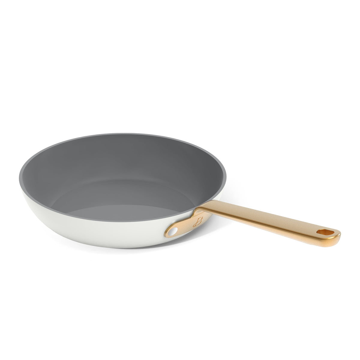 Beautiful 12-Piece Cookware Set, Pots and Pans with Strainer Lids and EverGood Ceramic Nonstick Coating, White Icing by Drew Barrymore